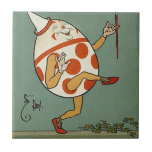 Humpty Dumpty, Vintage Mor Goose Nursery Rhyme Kakelplatta