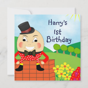 Humpty Dumpy children Cute Birthday Party Inbjudningar