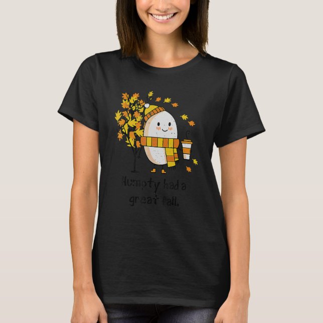 Humpty Fick Ett Stort Fall  Höst Distressed Urblek T Shirt (Framsida)