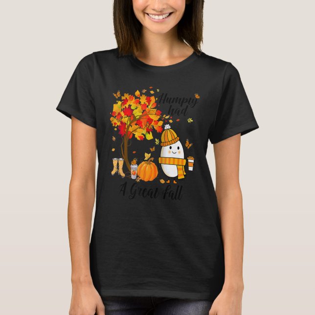 Humpty Had A Great Fall  Autumn Joke Raglan Baseba T Shirt (Framsida)