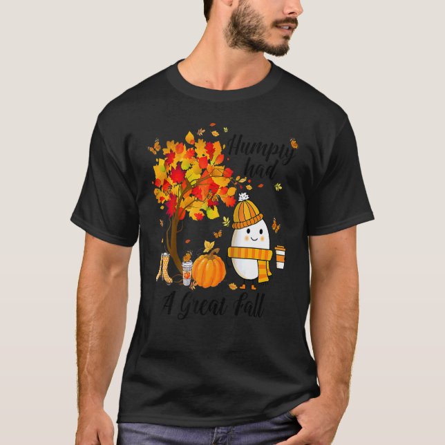 Humpty Had A Great Fall  Autumn Joke Raglan Baseba T Shirt (Framsida)