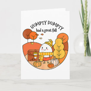 Humtig Dumpty hade en Underbar fallande Thanksgivi Kort
