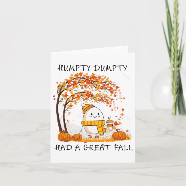 Humtig Dumpty hade en Underbar fallande Thanksgivi Kort (Framsida)