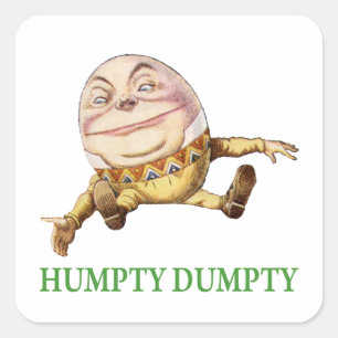 Humtig Dumpy Sat på en mur Fyrkantigt Klistermärke