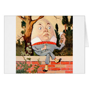 Humtig Dumpy Sat på en mur i Wonderland Hälsningskort