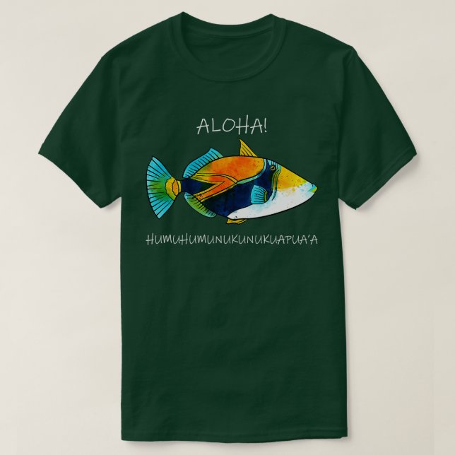 Humuhumunukunukuapuaa Olelo Hawaiian Reef riggerfi T Shirt (Design framsida)