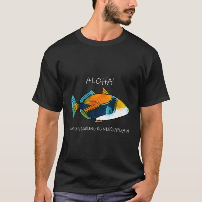 Humuhumunukunukuapua'A Olelo Hawaiian Reef Trigger T Shirt (Framsida)