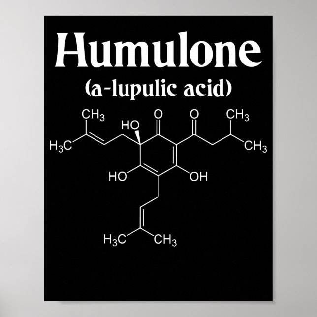 Humulone Molecule Geeky Beer Brewing Science Poster (Framsidan)