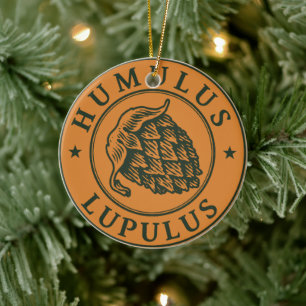 Humulus lupulus skutt för hantverksöl julgransprydnad keramik