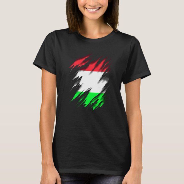 Hun Hungary Flagga T Shirt (Framsida)