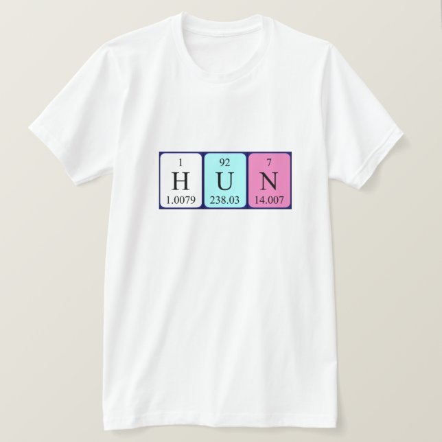 Hun Periodisk skjorta bord namn Tee Shirt (Design framsida)