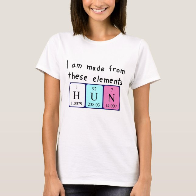 Hun Periodisk skjorta bord namn Tee Shirt (Framsida)