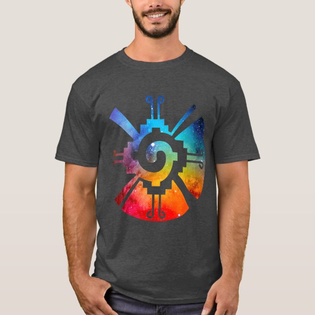Hunab Ku Aztec Mayan Galaxy Symbol T Shirt (Framsida)