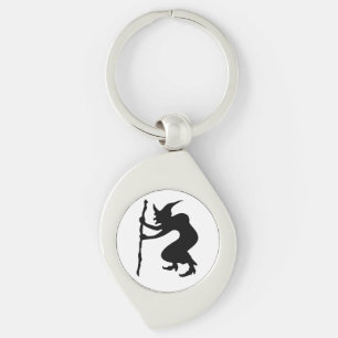 HUNCHBACK HALLOWEEN WITCH SWIRL SILVERFÄRGAD NYCKELRING
