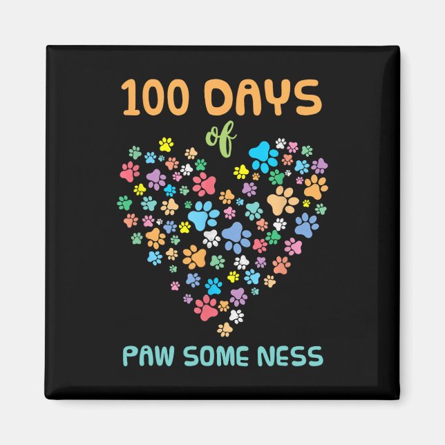 Hund 100 dagars Tass från skoldjur Magnet (Framsidan)
