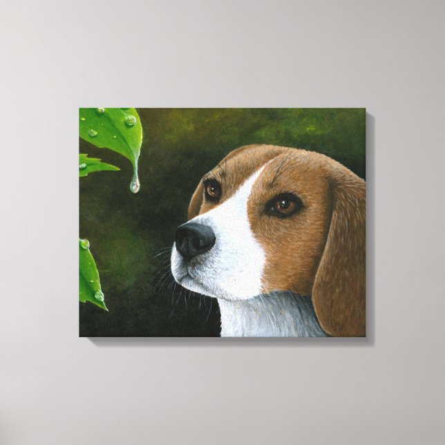 Hund 116 Beagle Stretched Canvas (Framsida)