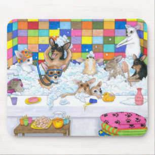 Hund 121 Chihuahua i badet Mousepad Musmatta