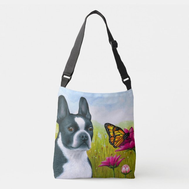 Hund 134 Boston Terrier Kor Body Bag Axelväska (Framsida)