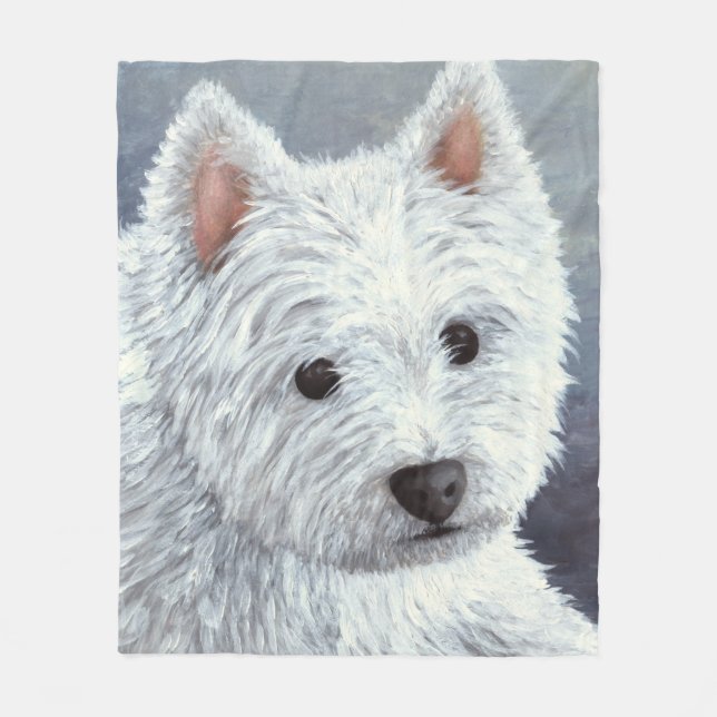 Hund 137 Westie Fleecefilt (Framsidan)