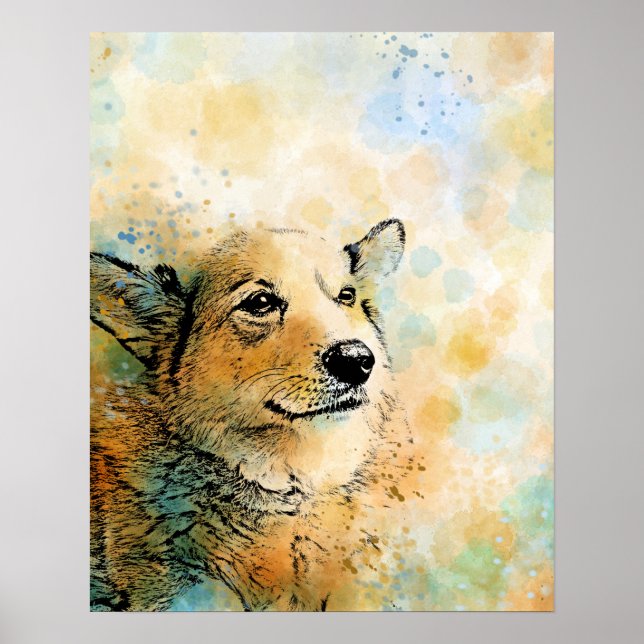 hund 143 Corgi Poster (Framsidan)
