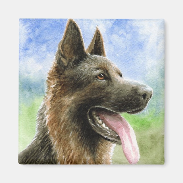 hund 146 Tyska shepherd Magnet (Framsidan)