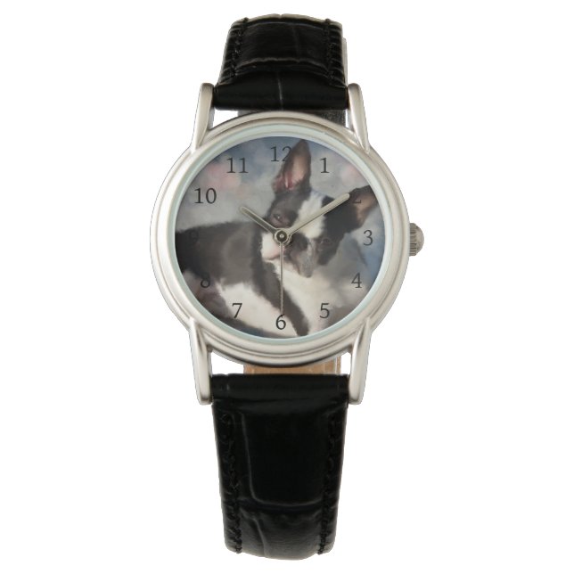hund 150 Boston Terrier Armbandsur (Framsida)