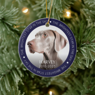 Hund 2 Fotokeepsaket Pet Memorial Julgransprydnad Keramik