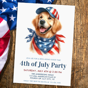Hund 4 juli, Party Patriotic Labrador Retriever Inbjudningar