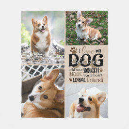 Hund 4 Photo KÄRLEK MY HUND Personlig Ord Art Fleecefilt