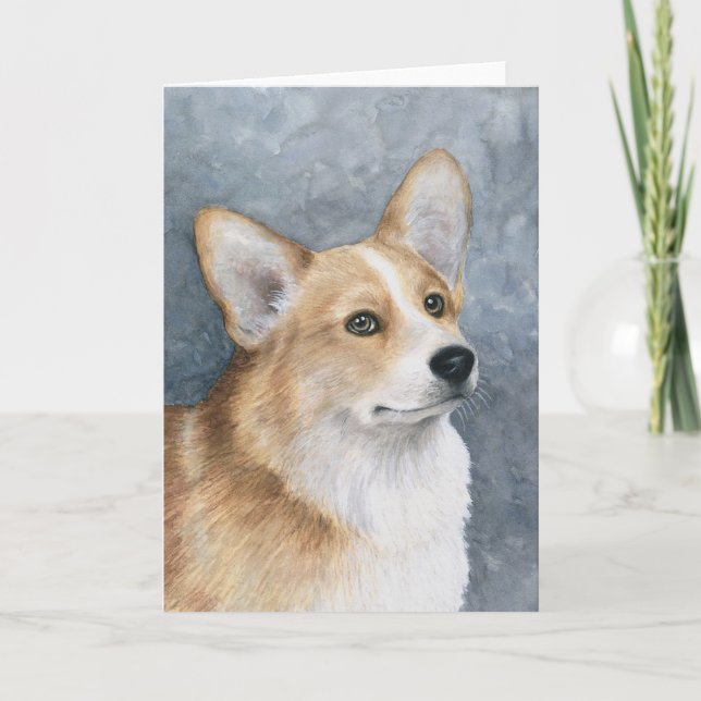Hund 89 Corgi-hälsningskort Kort (Framsida)