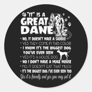 Hund A GREAT DANE Runt Klistermärke