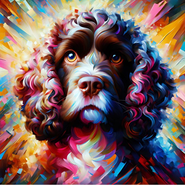Hund Acrylic Art Print i amerikanska Vatten Pussel (American Water Spaniel Dog Acrylic Art Print)