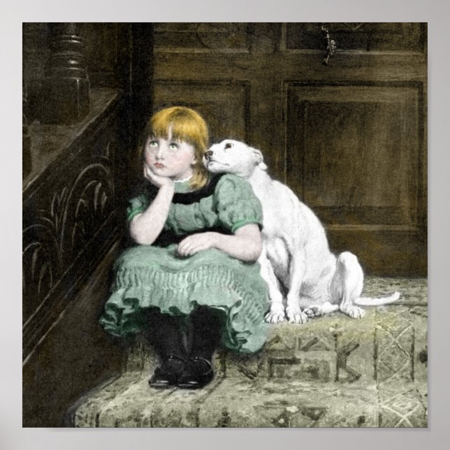 Hund Adoring Girl Poster (Framsidan)