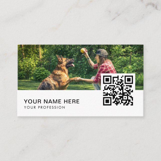 hund-affärskort QR-kod Visitkort (Framsida)