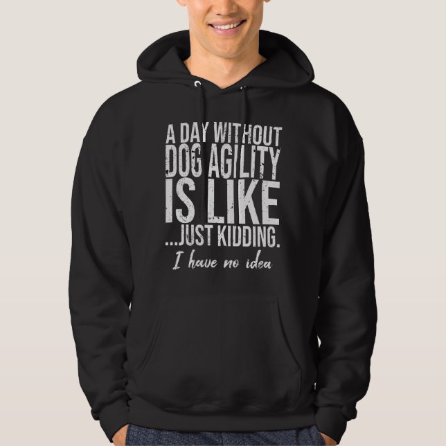 Hund Agilia rolig sportgåva Hoodie (Framsida)