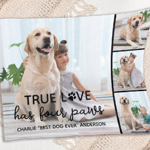 HUND ÄKTA KÄRLEK PERSONLIG HUND ÄLSKARE 4 BILD FLEECEFILT