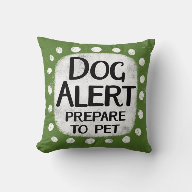 Hund Alert Dekorativ kudde (Framsida)