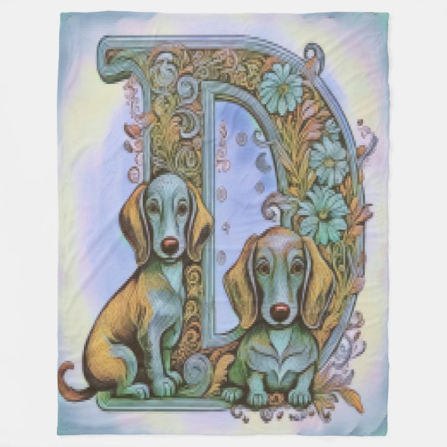 Hund Alfabet  Fleecefilt (Framsidan)