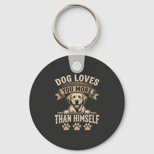 Hund älskar dig mer än sig själv vintage nyckelring