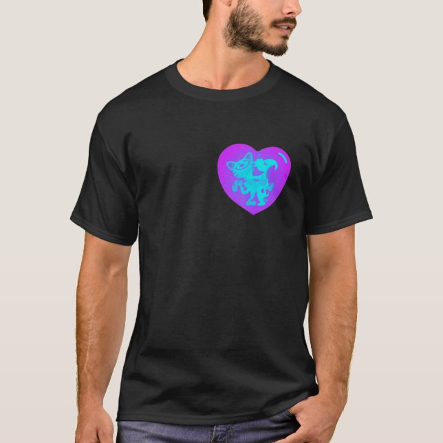 hund älskar katt t shirt (Framsida)