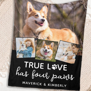 Hund älskare 4 Äkta kärlek Personlig för fotokolla Fleecefilt