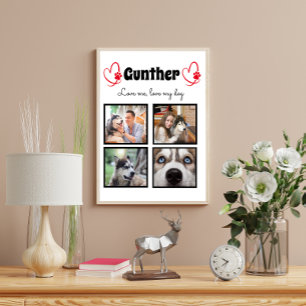 Hund älskare 4-fotoanpassad kollage poster