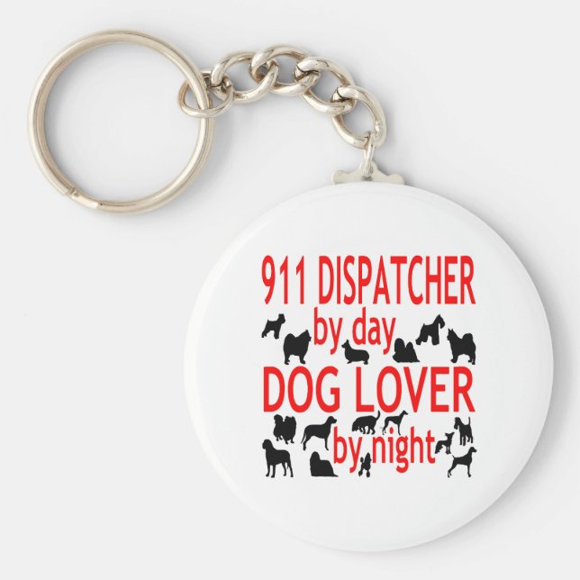 Hund älskare 911 Dispatcher Nyckelring (Framsidan)