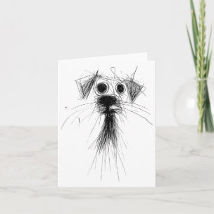 Hund älskare Abstrakt Scribble Art Cute Puppy Pupp Kort
