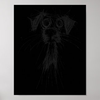 Hund älskare Abstrakt Scribble Art Cute Puppy Pupp Poster