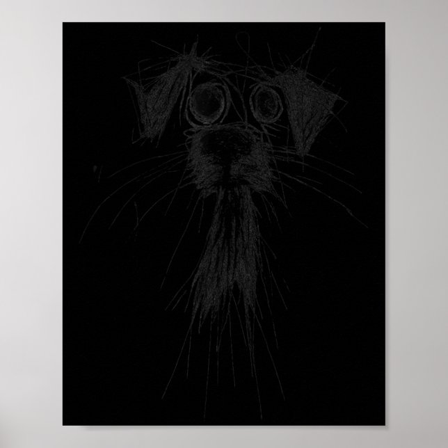 Hund älskare Abstrakt Scribble Art Cute Puppy Pupp Poster (Framsidan)