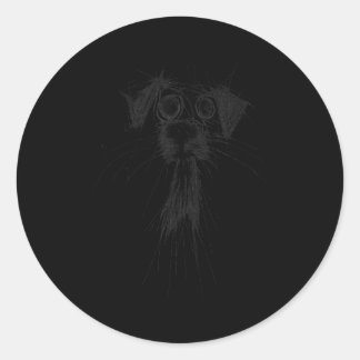 Hund älskare Abstrakt Scribble Art Cute Puppy Pupp Runt Klistermärke