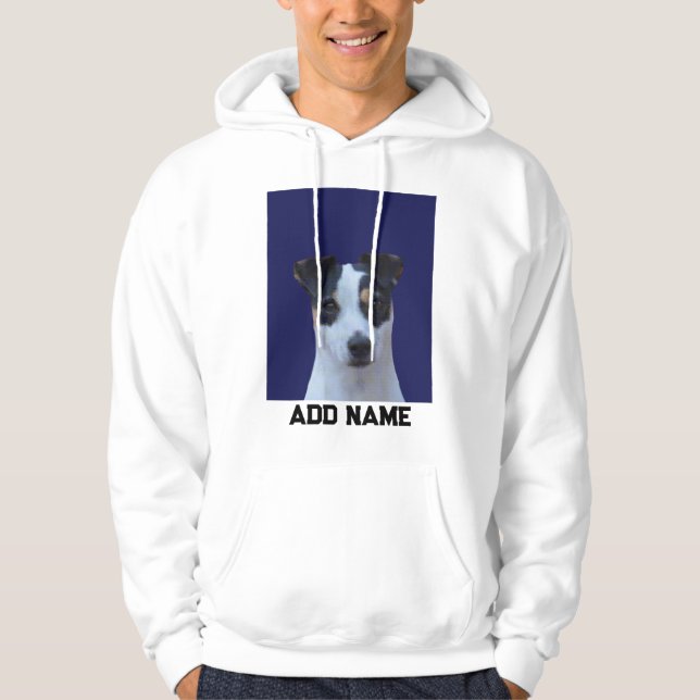 Hund älskare Anpassningsbar Photo och Namn Personl Hoodie (Framsida)