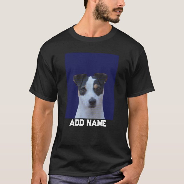 Hund älskare Anpassningsbar Photo och Namn Personl T Shirt (Framsida)