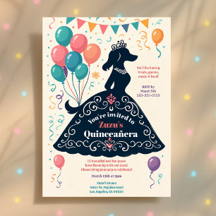 Hund älskare Bevalt Quinceañera Birthday Fiesta Inbjudningar